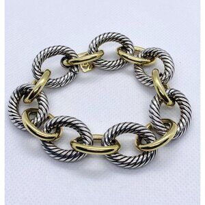 SOLD!!!!David Yurman 18K Yellow Gold & Silver Extra Large Oval Links Bracelet 8"